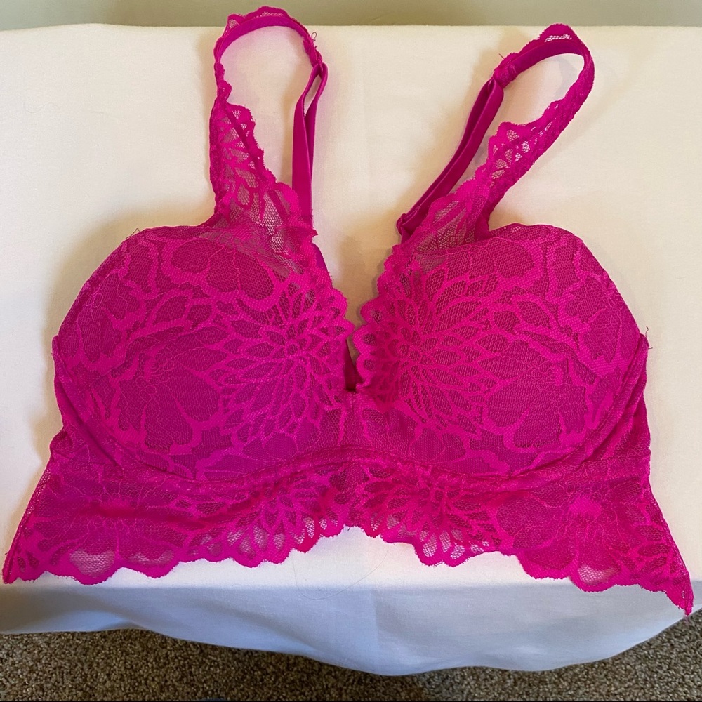 PINK Floral Lace Padded Bralette